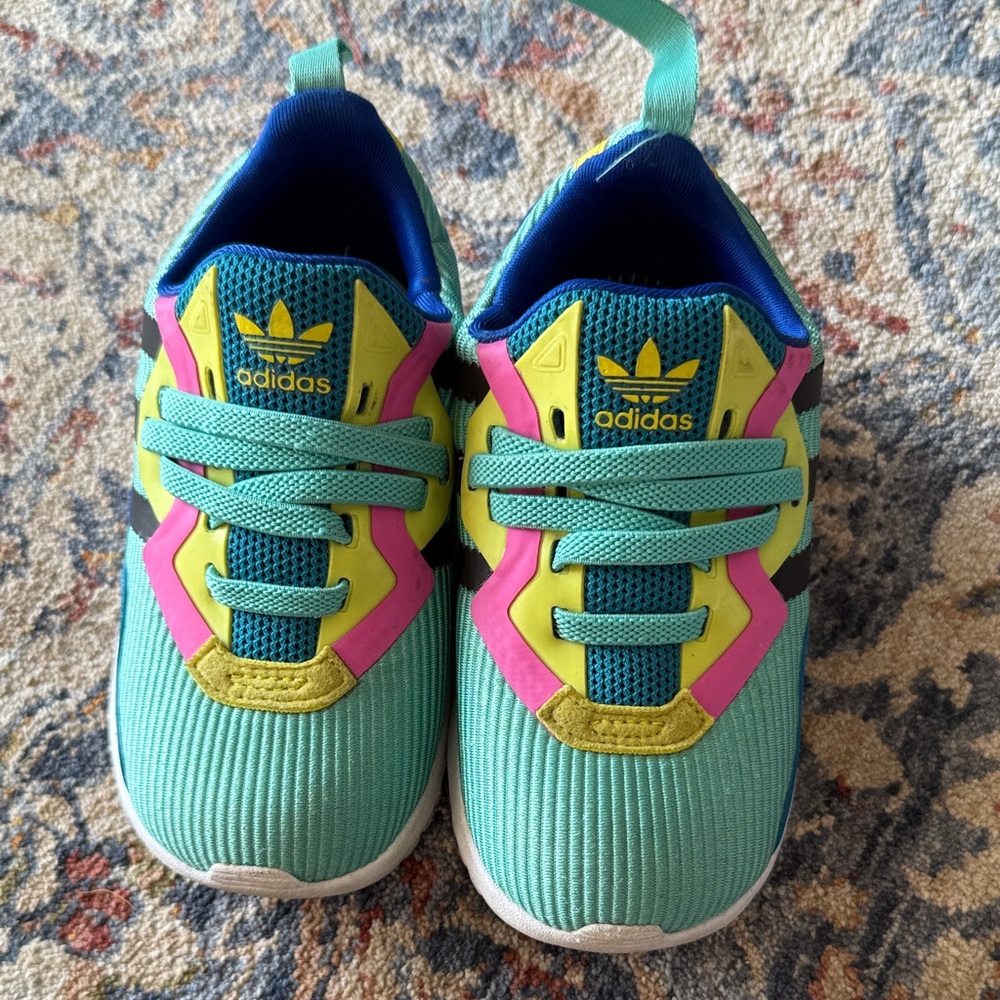 adidas Kids' Turquoise and Pink Sneakers